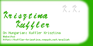 krisztina kuffler business card